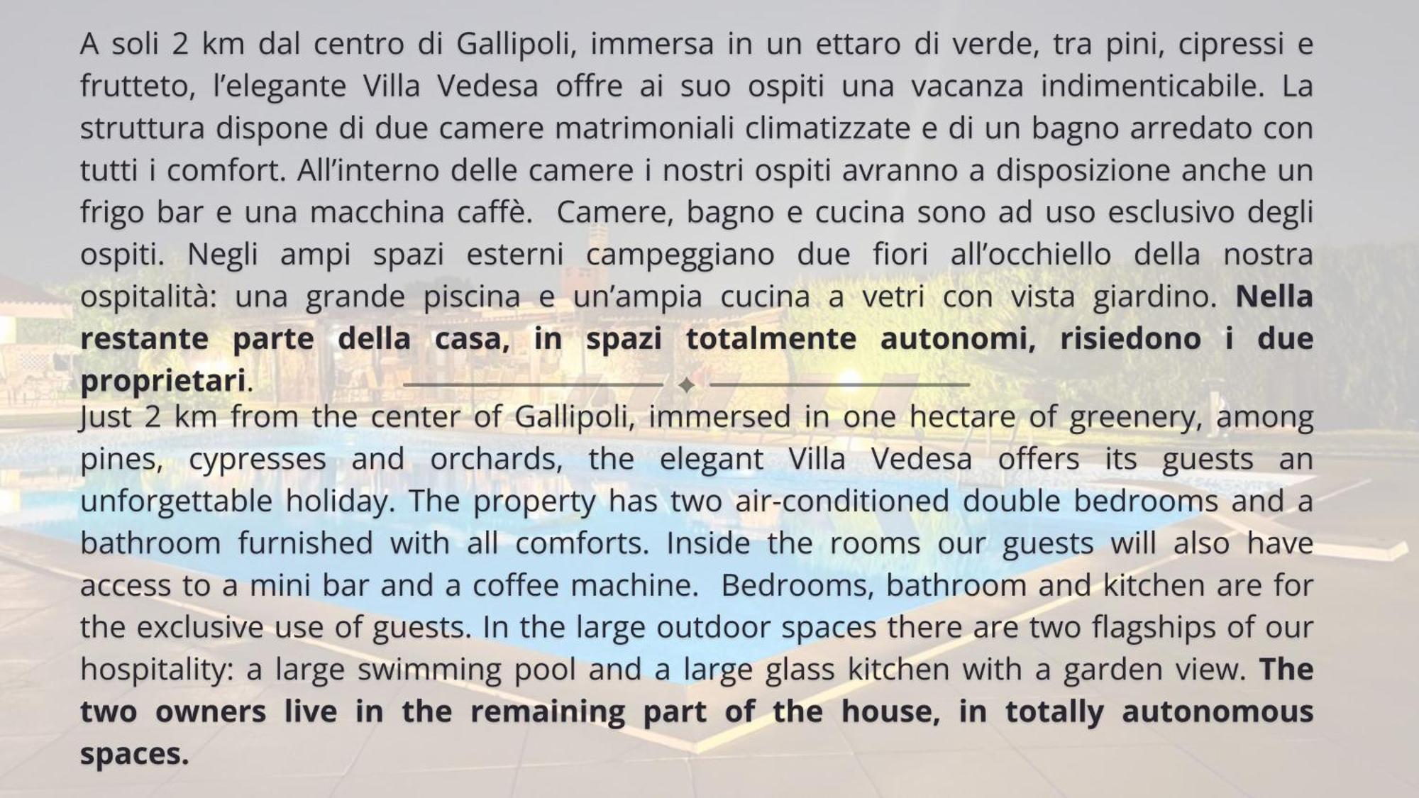 Villa Vedesa Gallipoli Εξωτερικό φωτογραφία